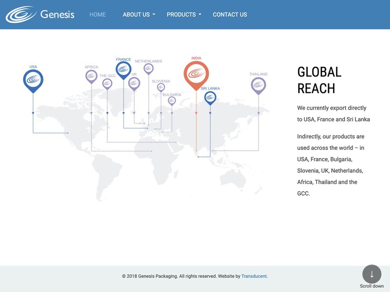 Screenshot of Genesis Packaging